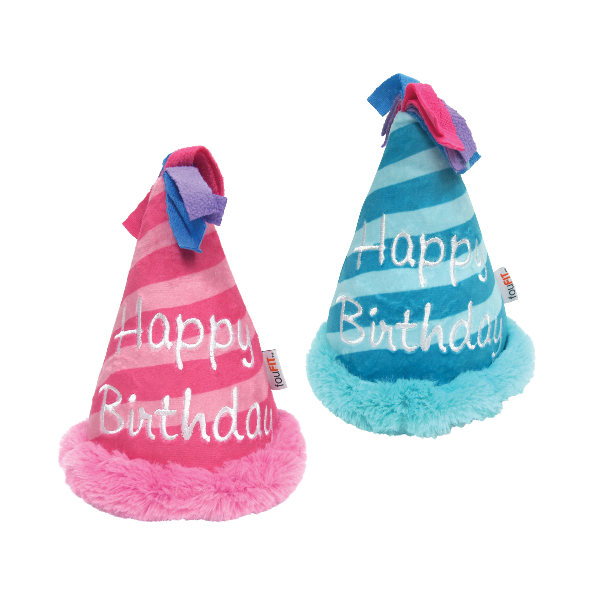 Jouet en peluche pour chien avec chapeau d'anniversaire