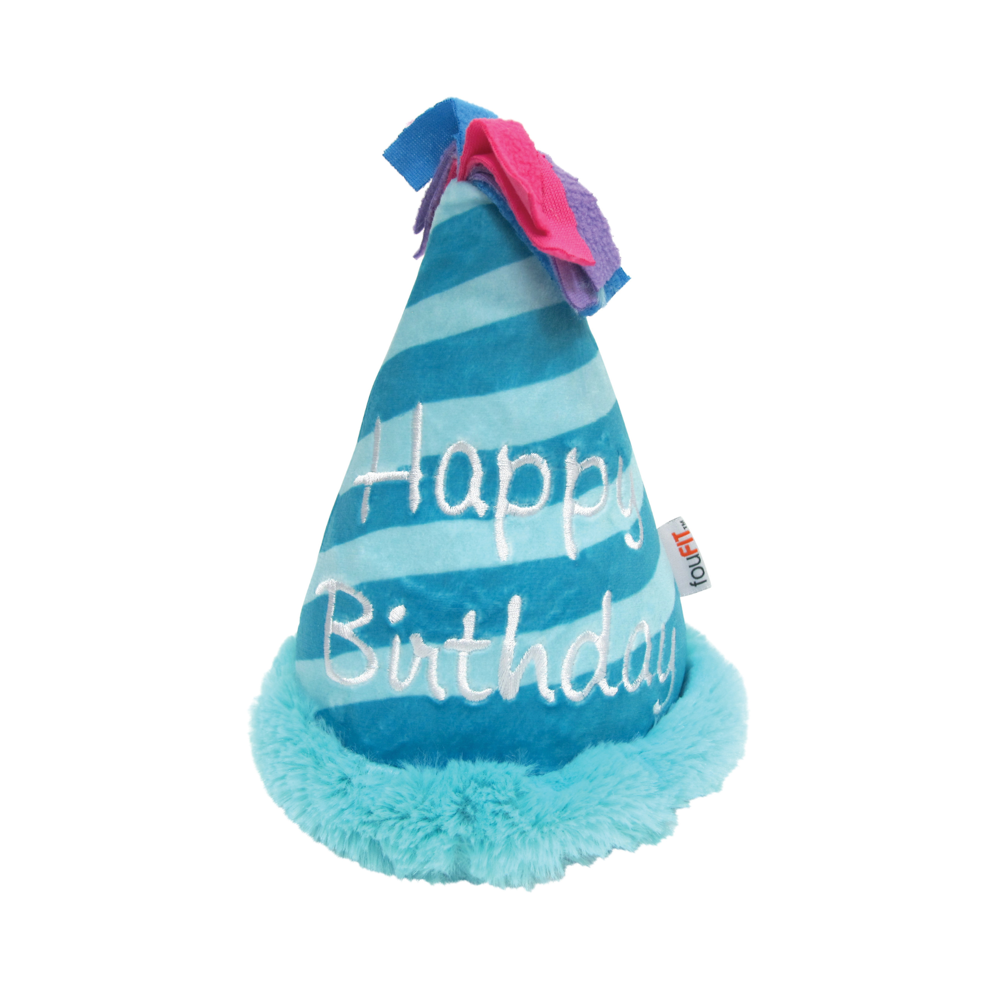 Jouet en peluche pour chien avec chapeau d'anniversaire
