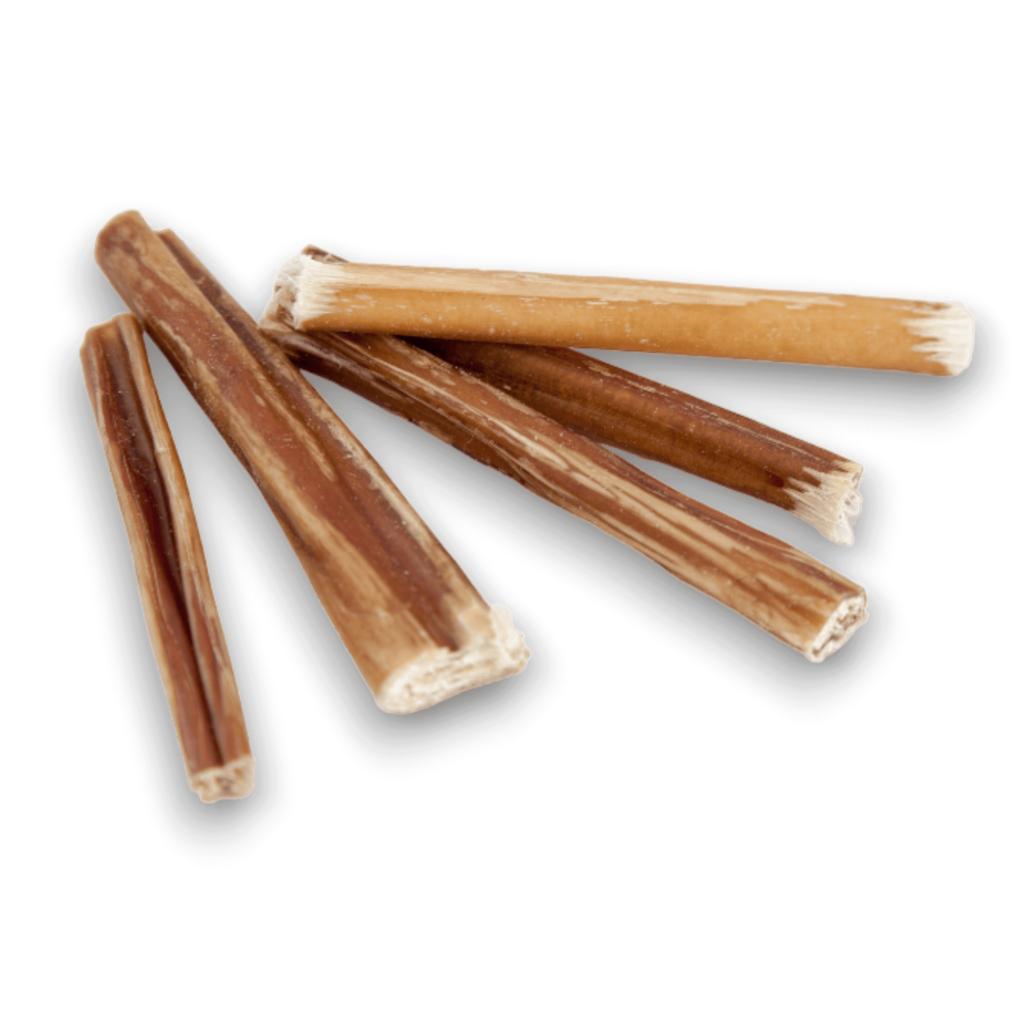 6 inch bully stick dog chews on a transparent background