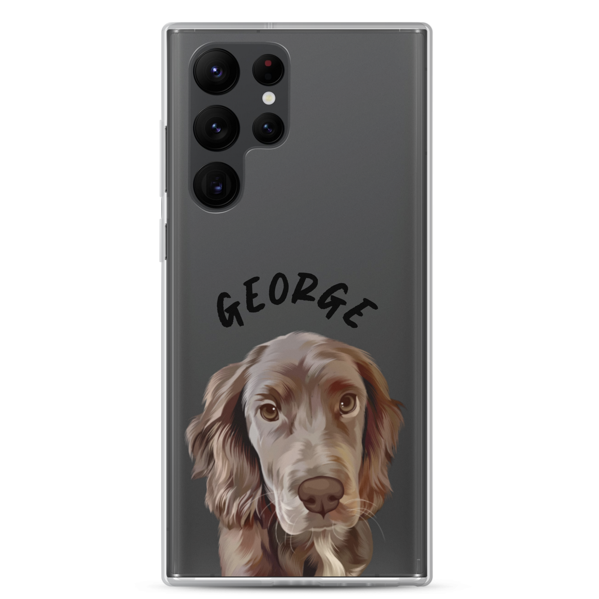 Coque transparente pour Samsung avec portrait d'animal personnalisé