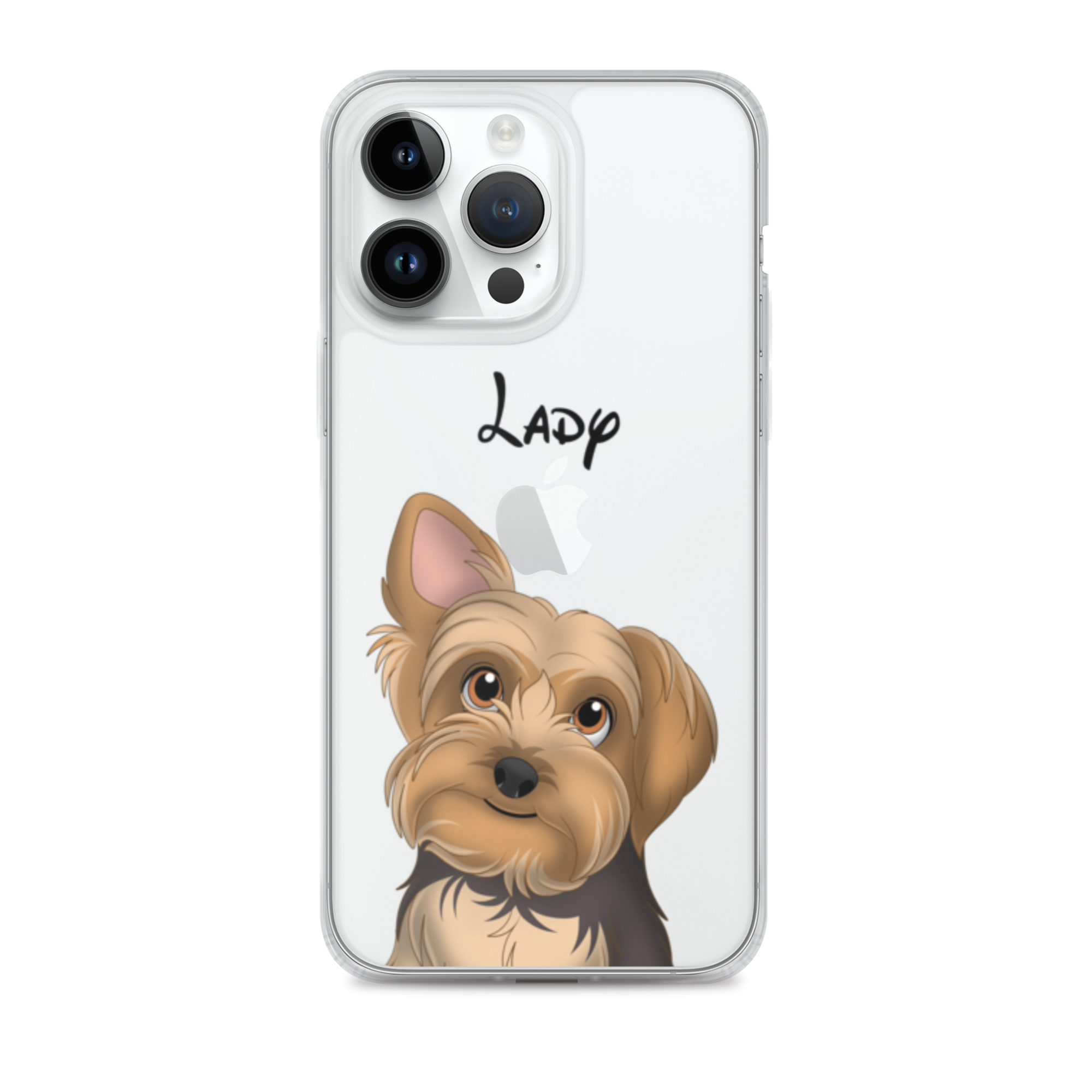 Coque transparente pour iPhone avec portrait d'animal personnalisé