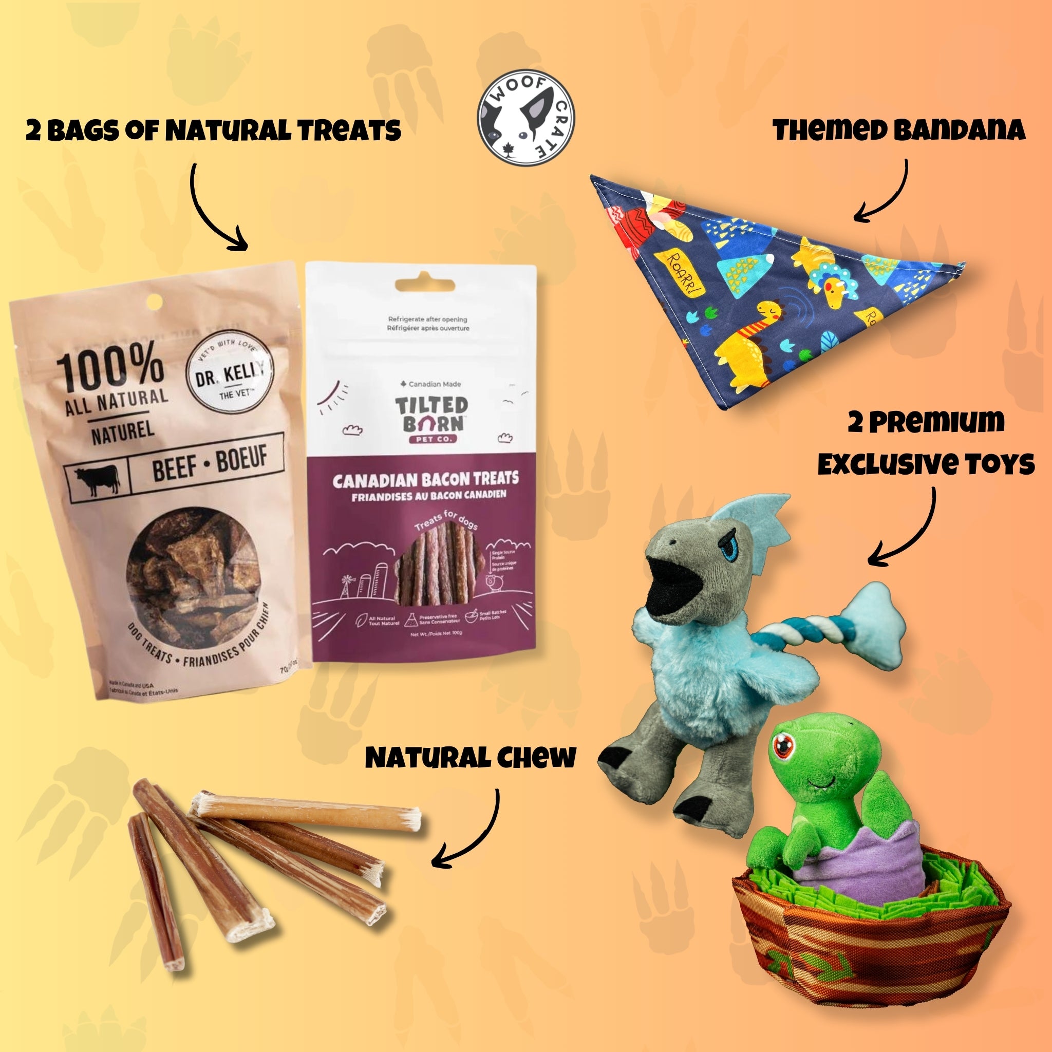 Coffret pour chien sur le thème de l'écorce du Jurassique