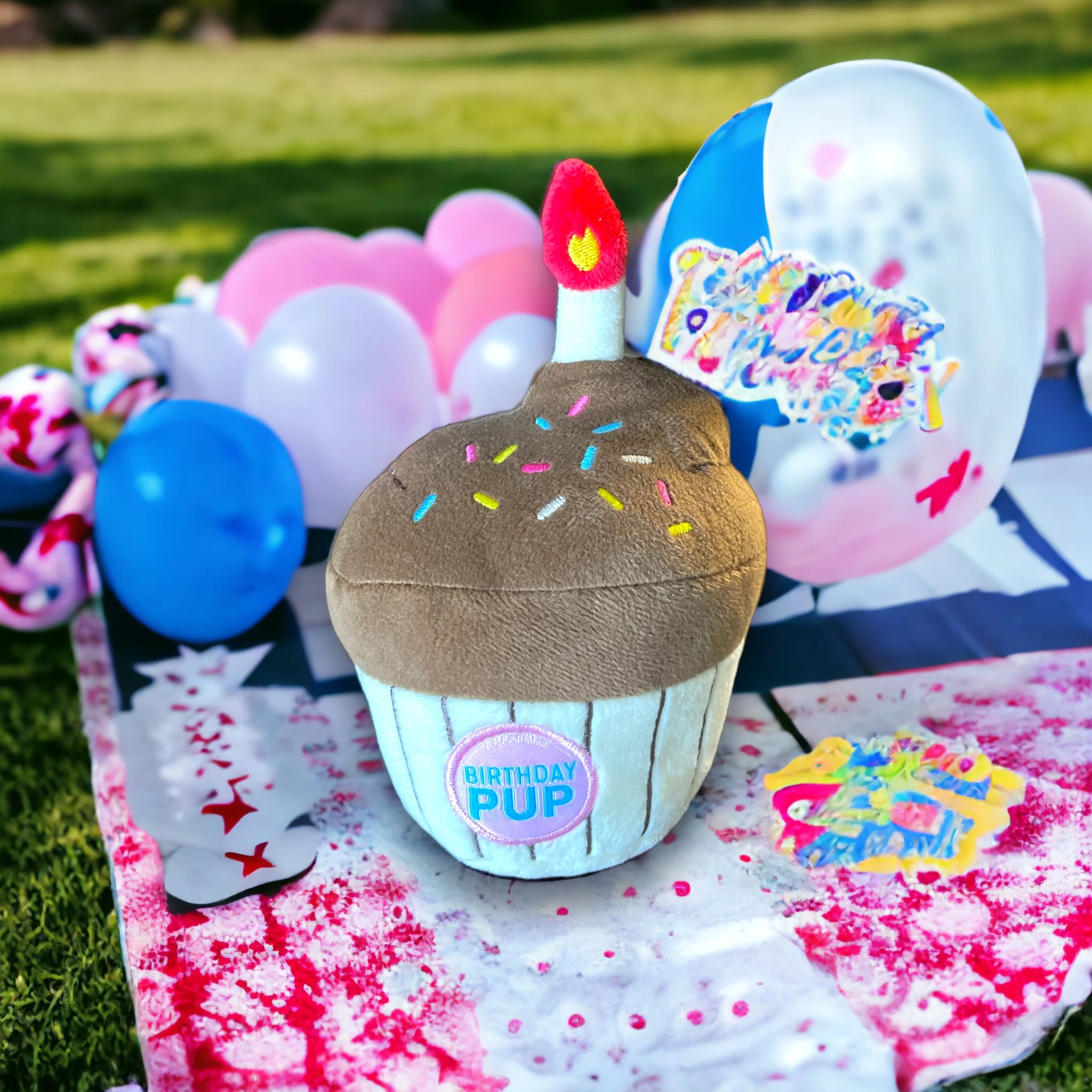 Peluche bougie cupcake d'anniversaire