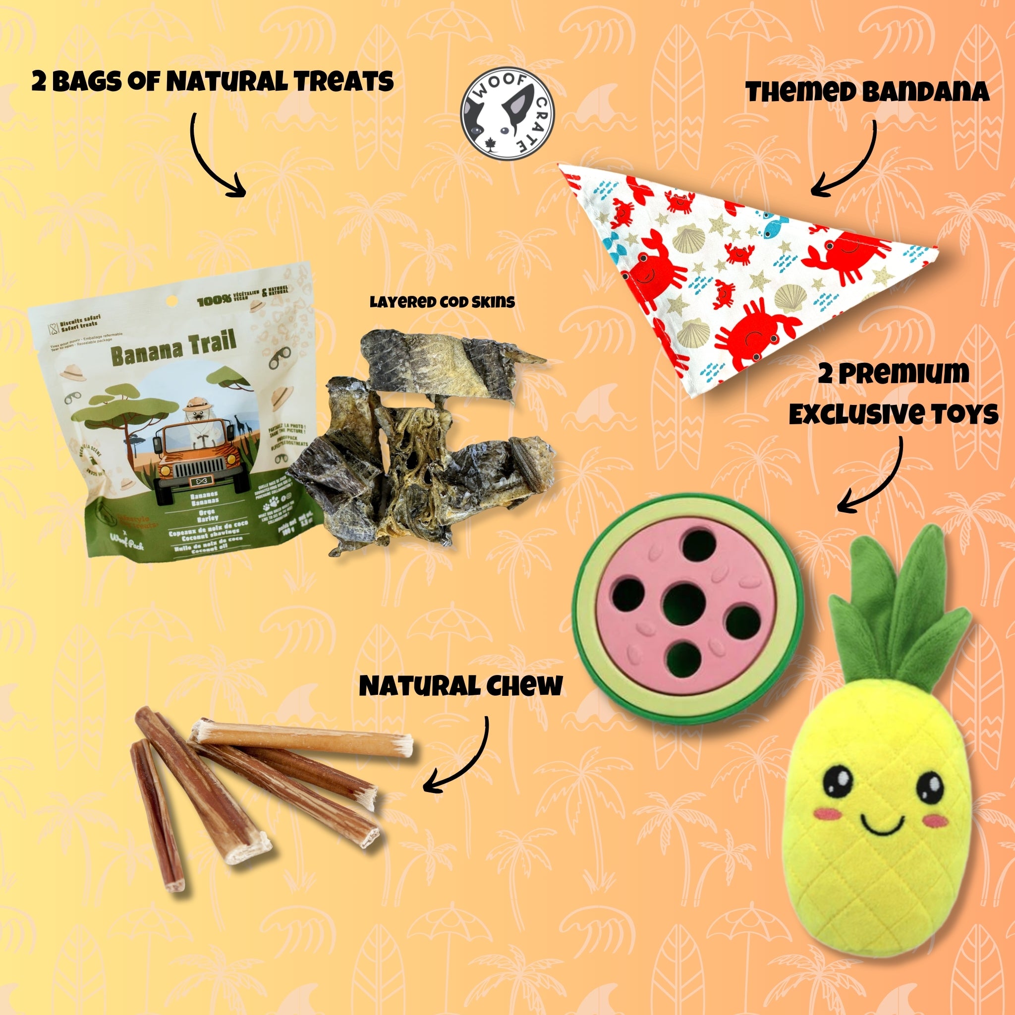 Coffret pour chien à thème Aloha d'Hawaï