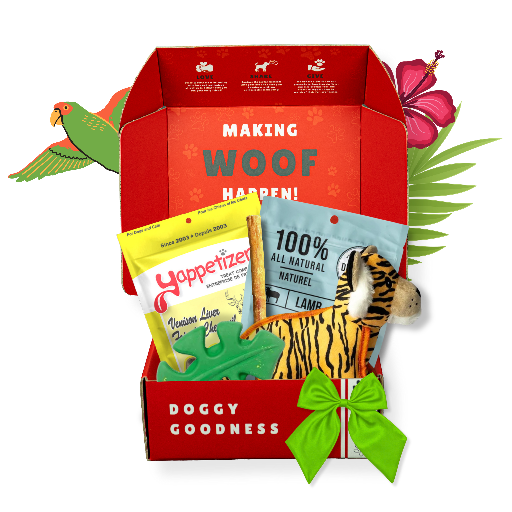 Coffret pour chien sur le thème de la jungle