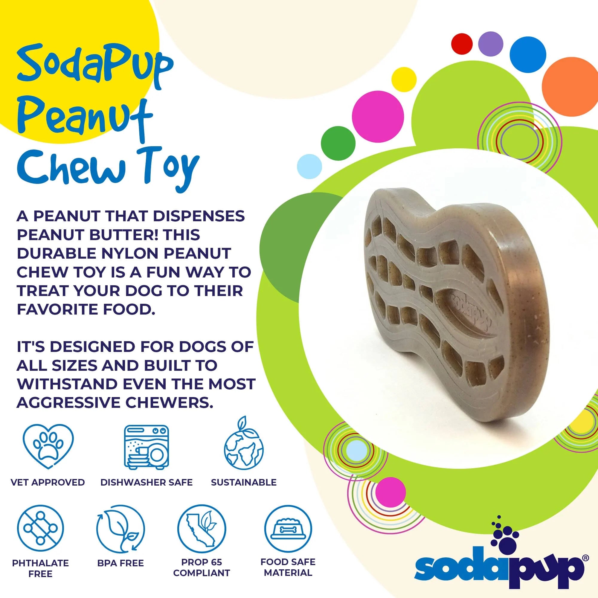 Sodapup Peanut Durable Nylon Chew Toy