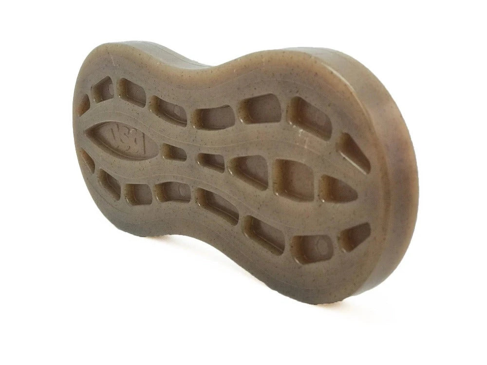 SodaPup Peanut nylon chew toy, angled view of the textured peanut shell