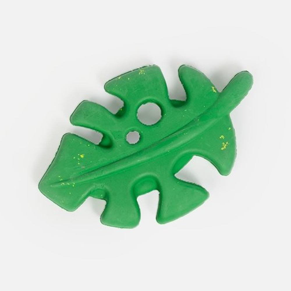 Green Silver Paw leaf-shaped floating rubber dog toy
