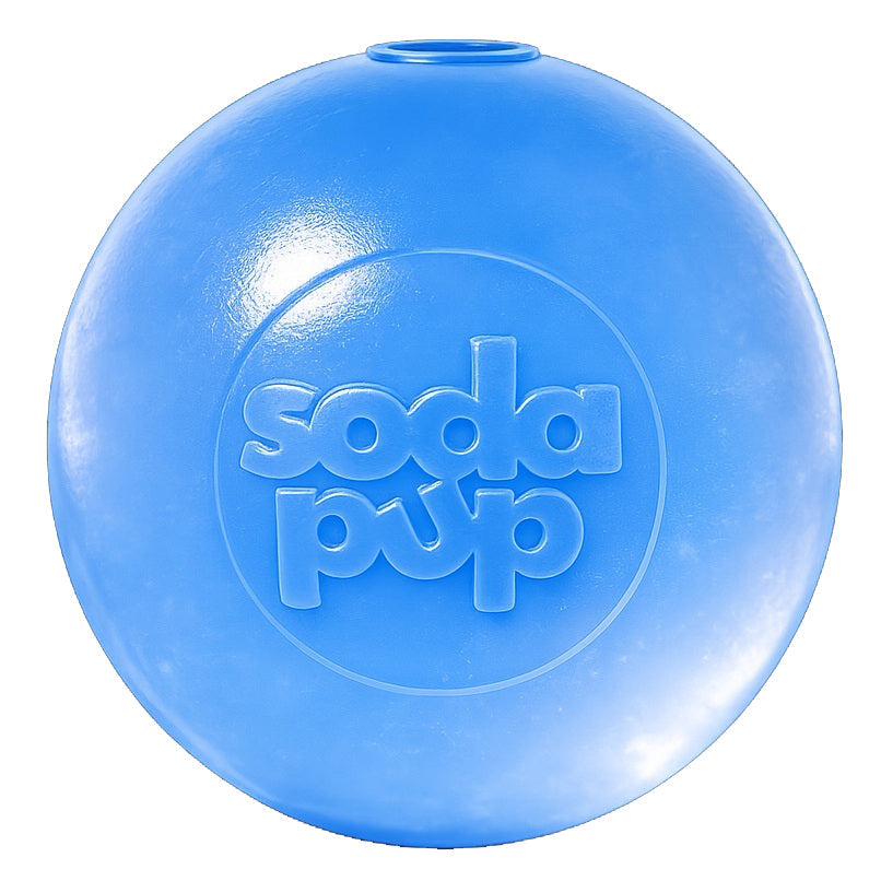 Blue SodaPup Strobe Ball light-up dog toy