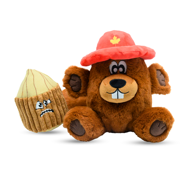 2-in-1 Rip & Reveal Beaver Dog Toy – Plush, Squeaky & Treat-Hiding Fun