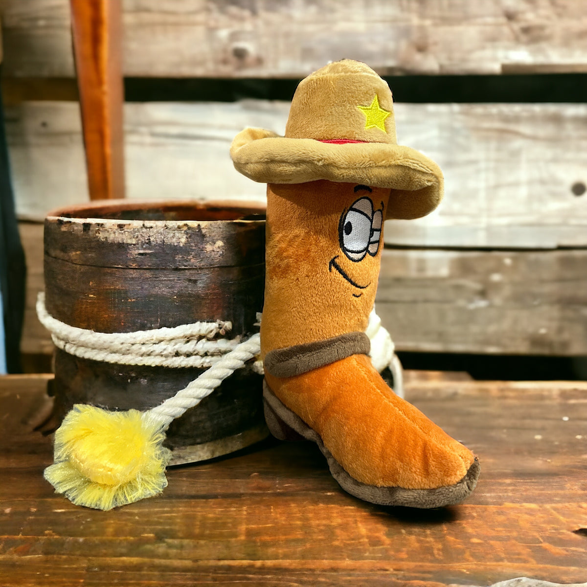 Deputy Paws&#39; Cowboy Boot Plush Dog Toy