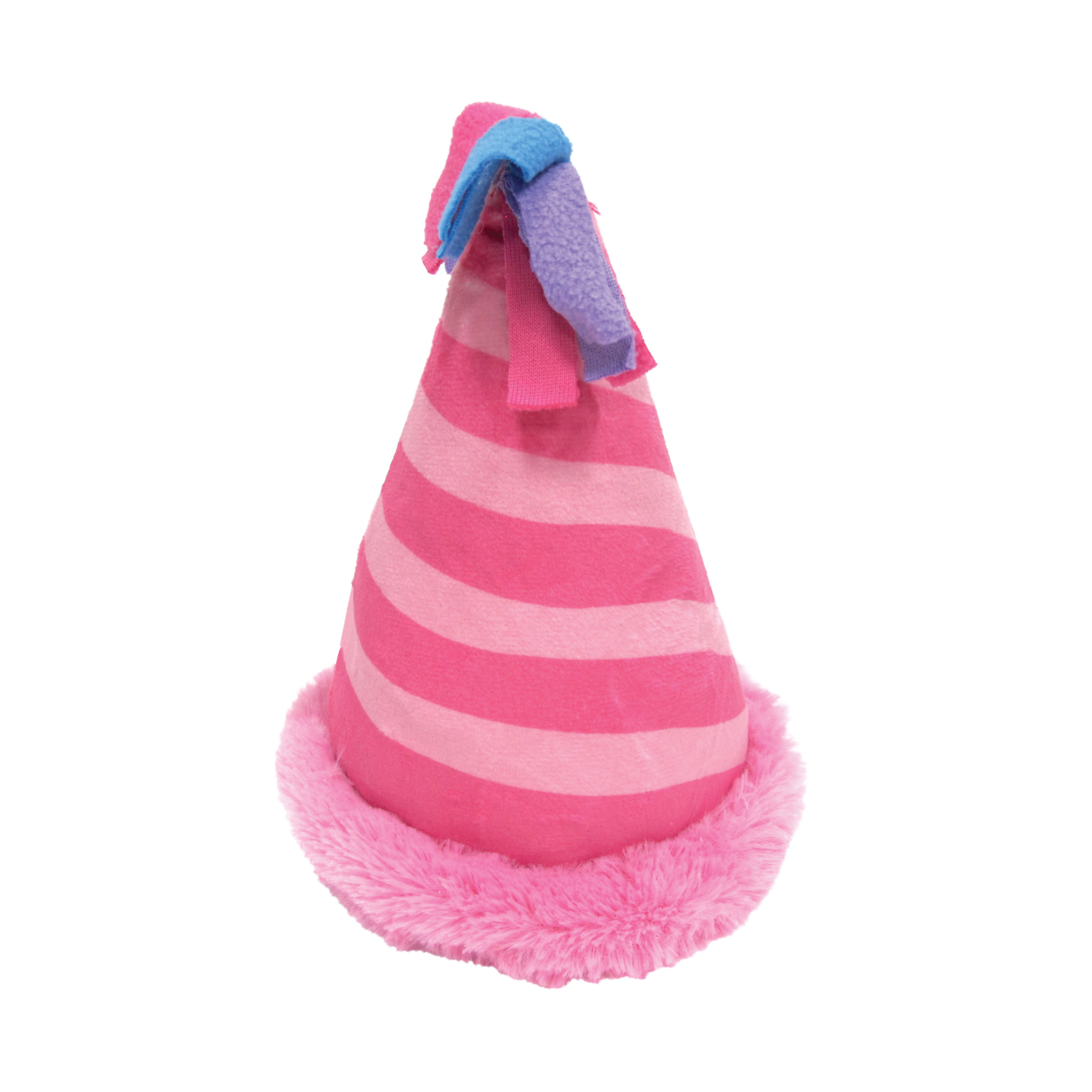 Jouet en peluche pour chien avec chapeau d'anniversaire
