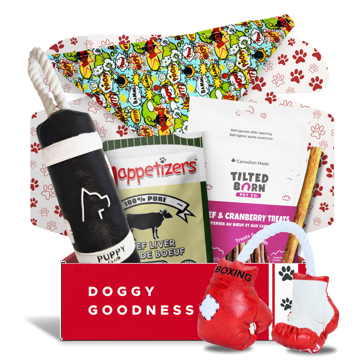 Boxing Dog Bundle – Themed Toys, Treats &amp; Accessories