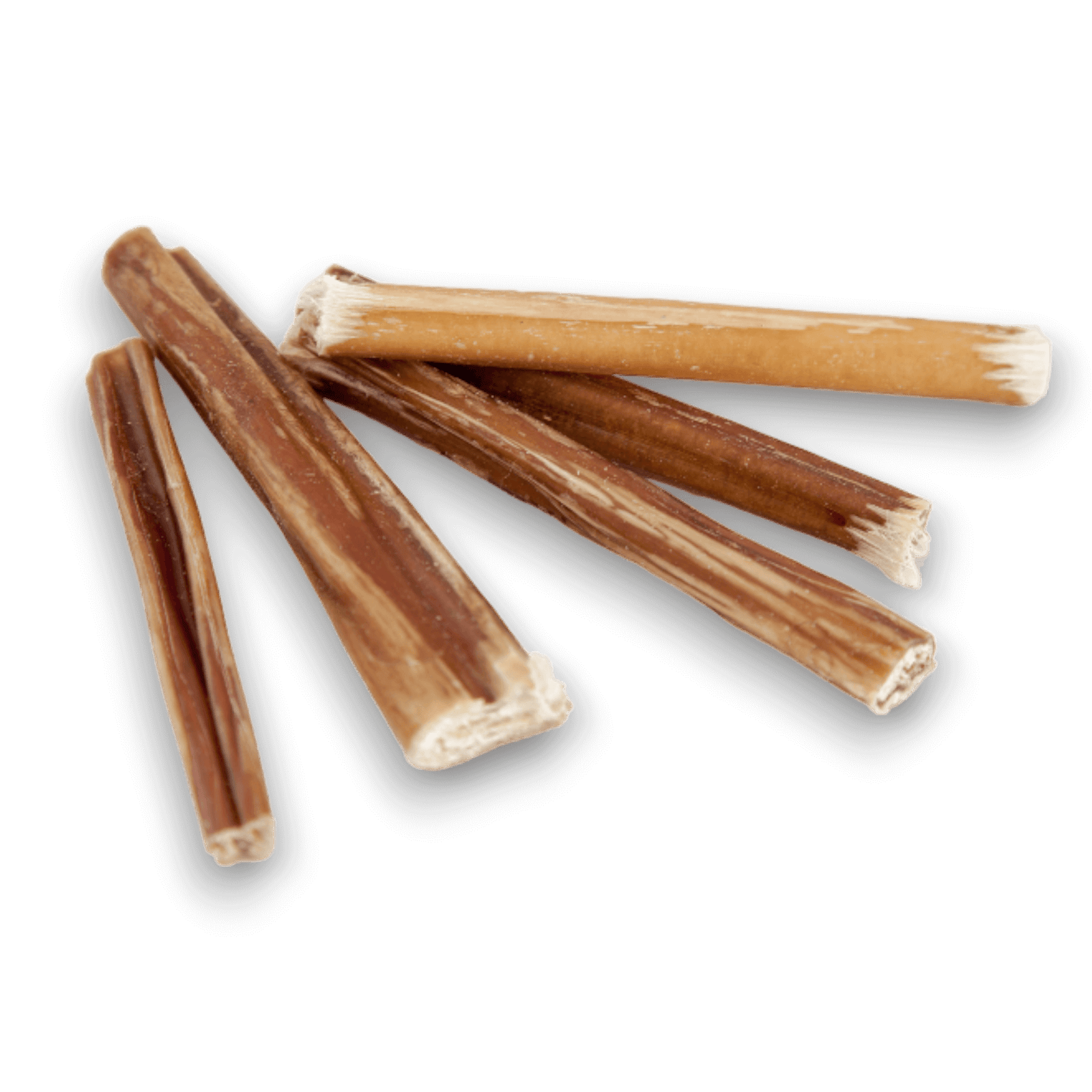 6 inch bully stick dog chews on a transparent background