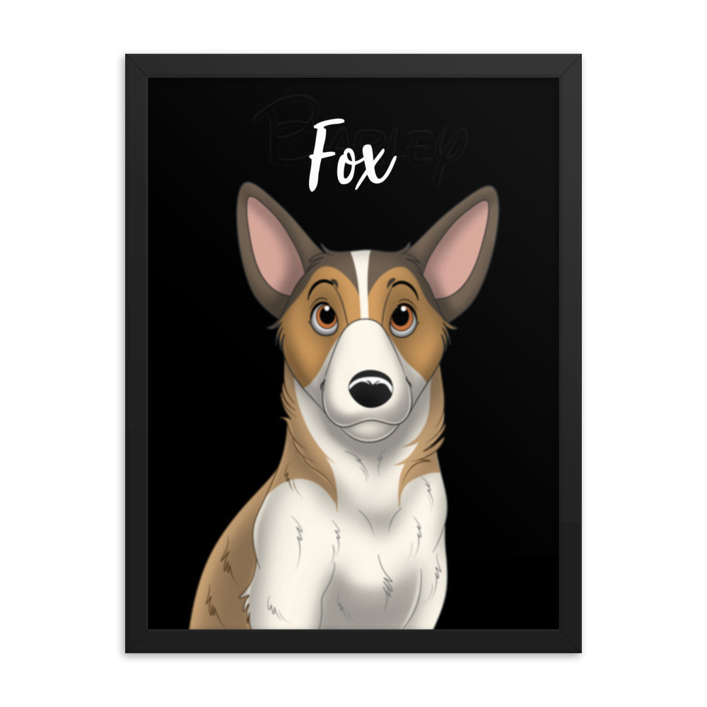 Custom Cartoon Pet Portrait Framed Print