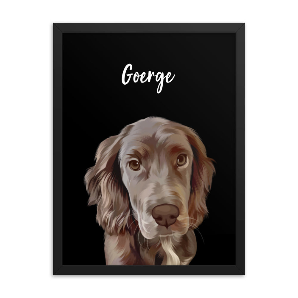 Custom Pet Portrait Framed Print