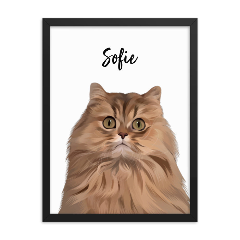 Custom Pet Portrait Framed Print