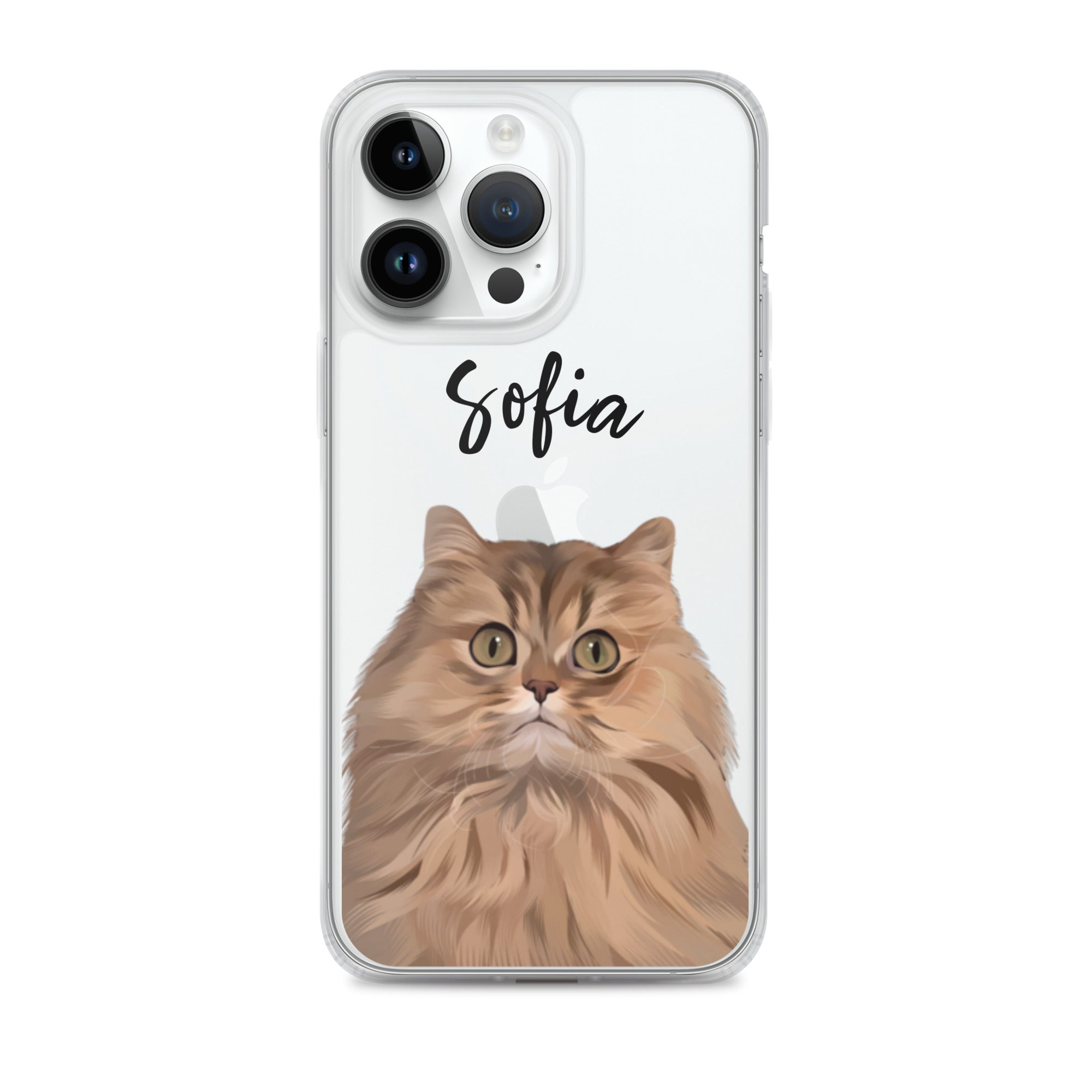 Coque transparente pour iPhone avec portrait d'animal personnalisé
