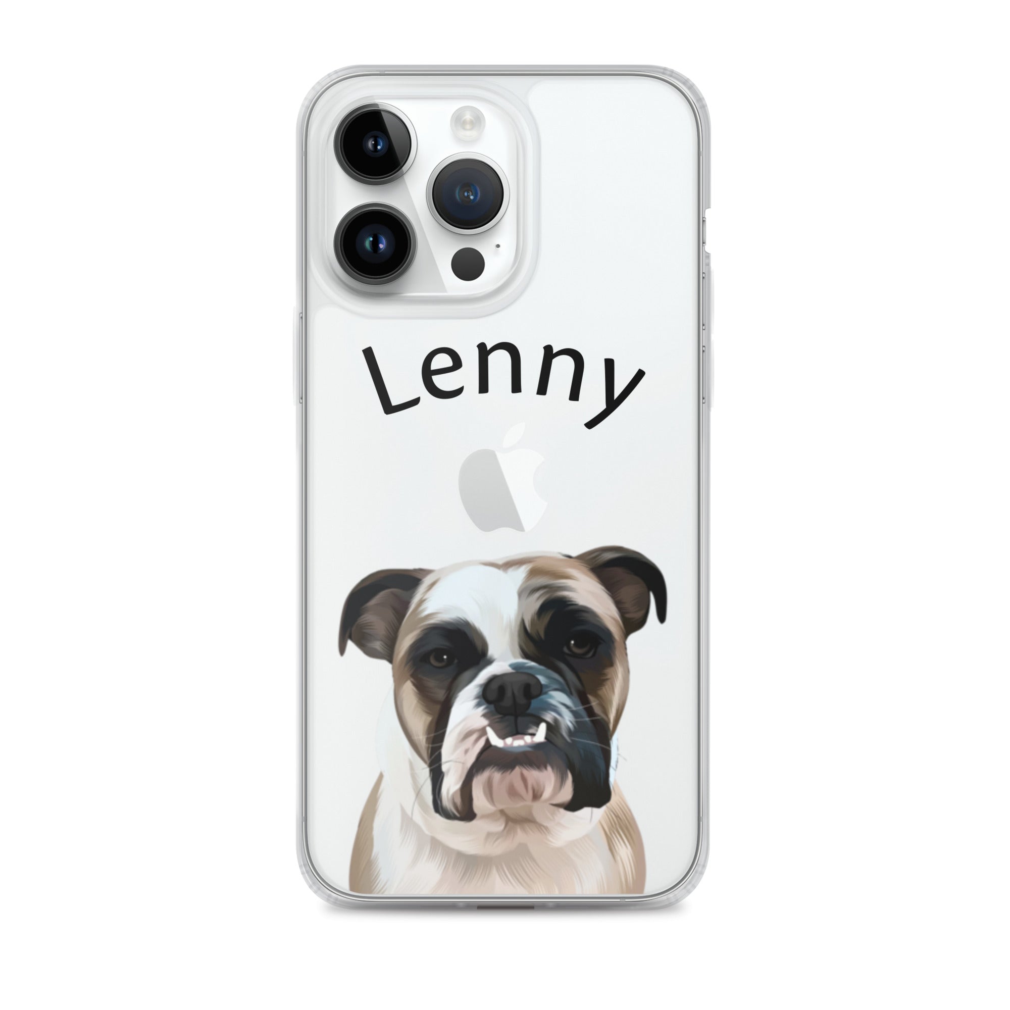 Coque transparente pour iPhone avec portrait d'animal personnalisé