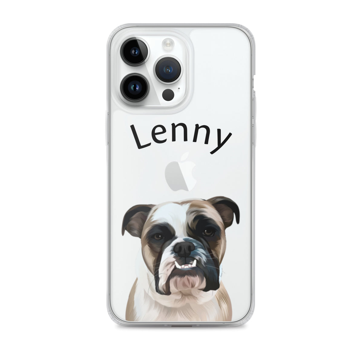 Coque transparente pour iPhone avec portrait d&#39;animal personnalisé