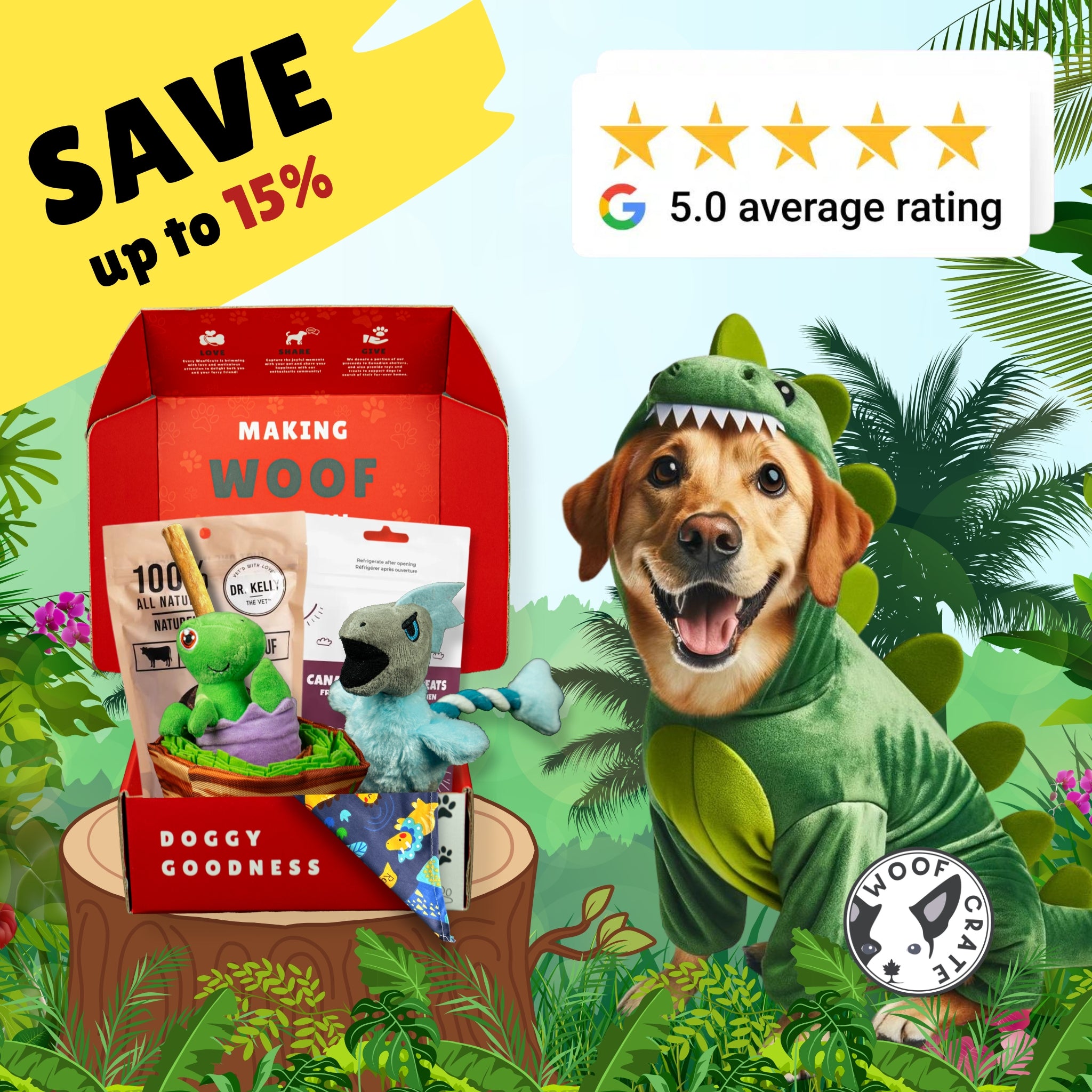 Coffret pour chien sur le thème de l'écorce du Jurassique
