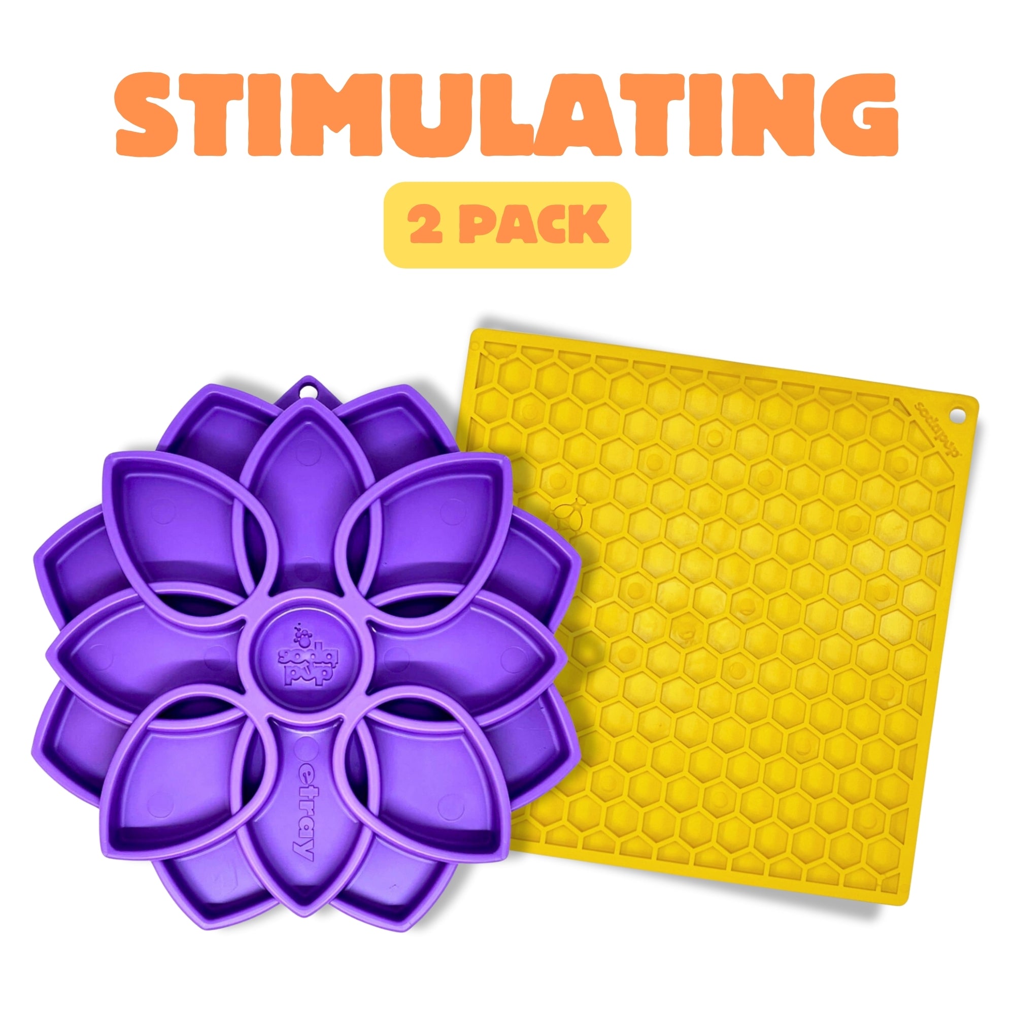 Dog Lick Mat & Enrichment Bowl Bundle | Honey Comb Design & Mandala Design