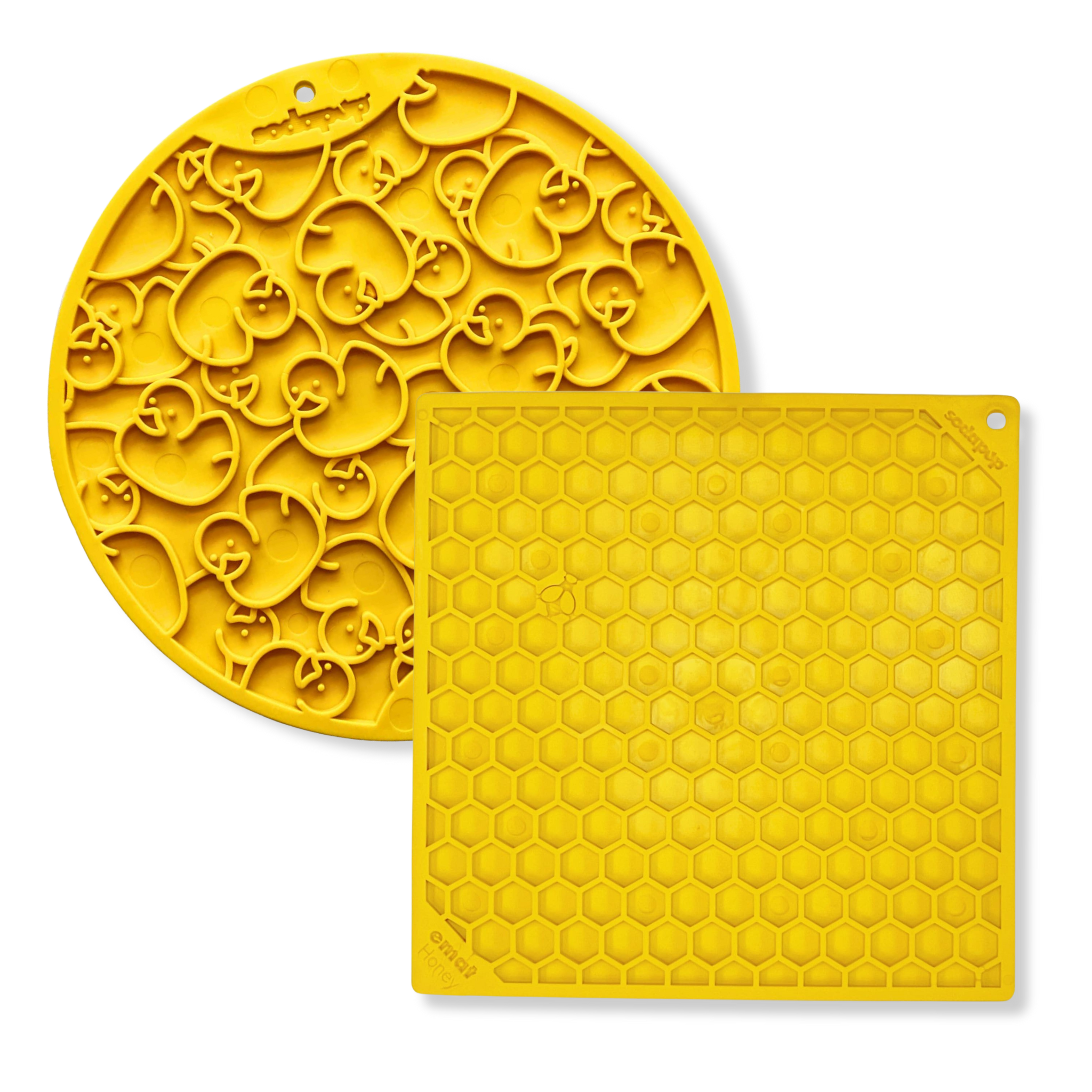 Dog Lick Mat Bundle Quack & Honey Pack | Honey Comb Design & Duckies Design
