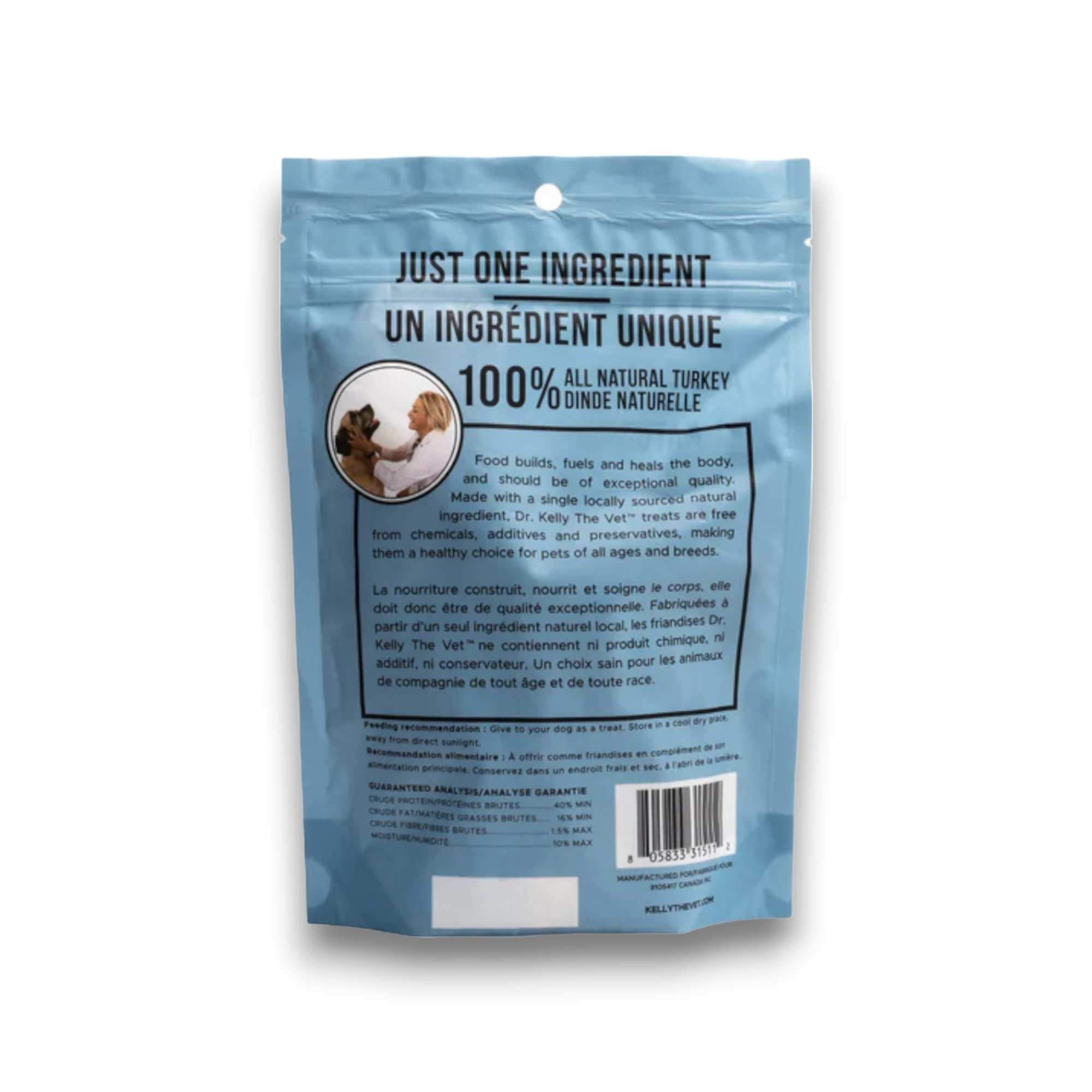 Dr. Kelly The Vet 100% Natural Dog Treats - Turkey