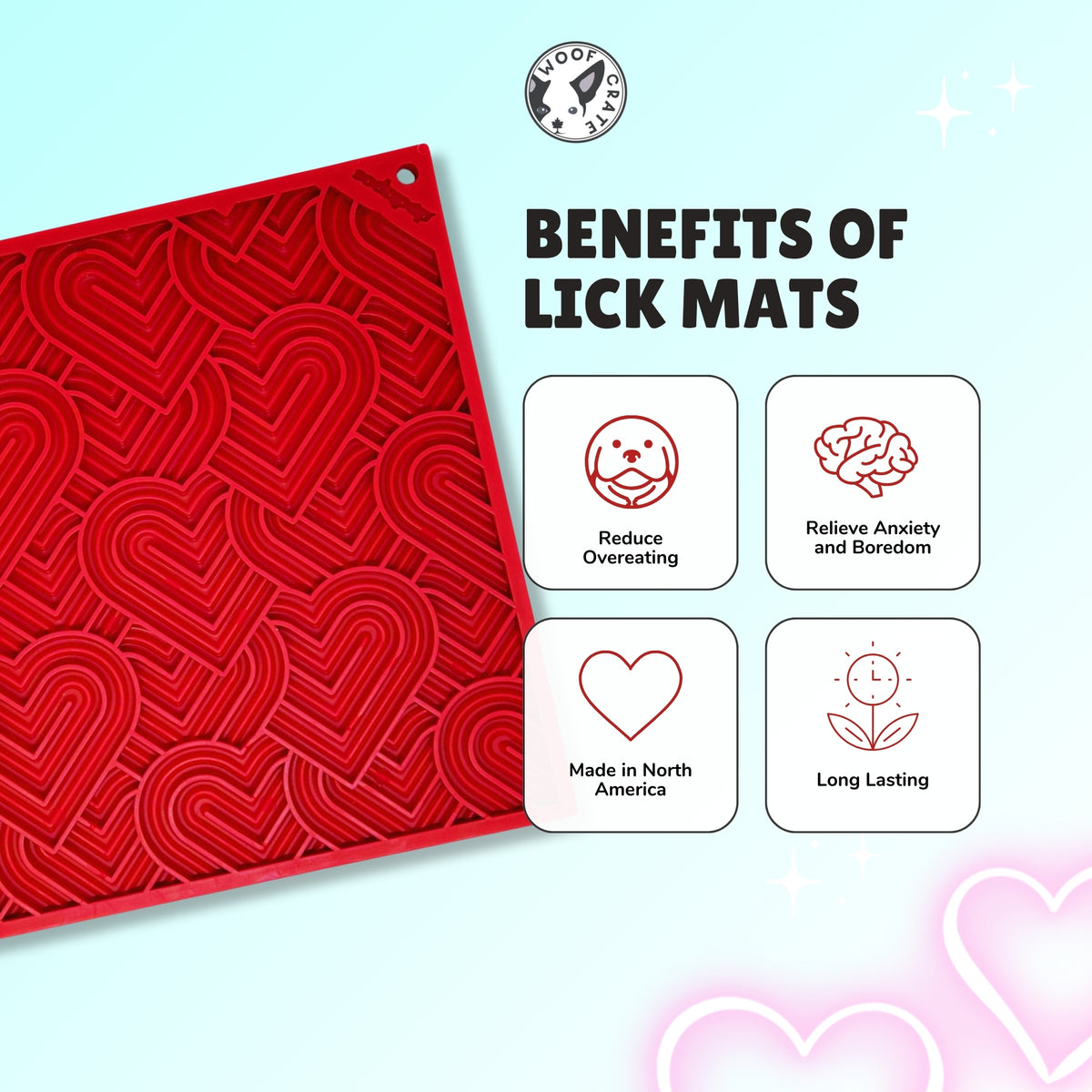 Hearts Dog Enrichment Lick Mat