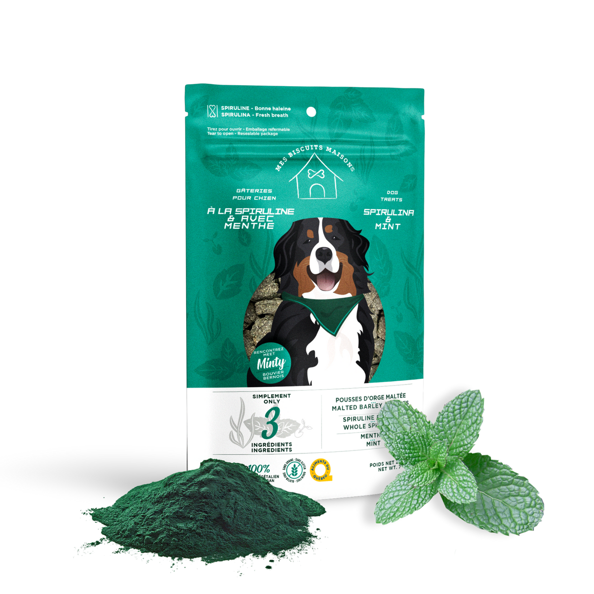 Spiruline et menthe – Friandise pour chien pour une haleine fraîche