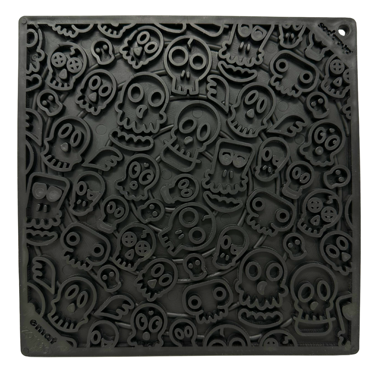 Tapis à lécher enrichissant pour chien Black Skulls