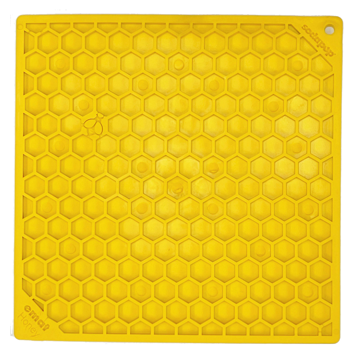 Yellow SodaPup Honeycomb lick mat for dogs