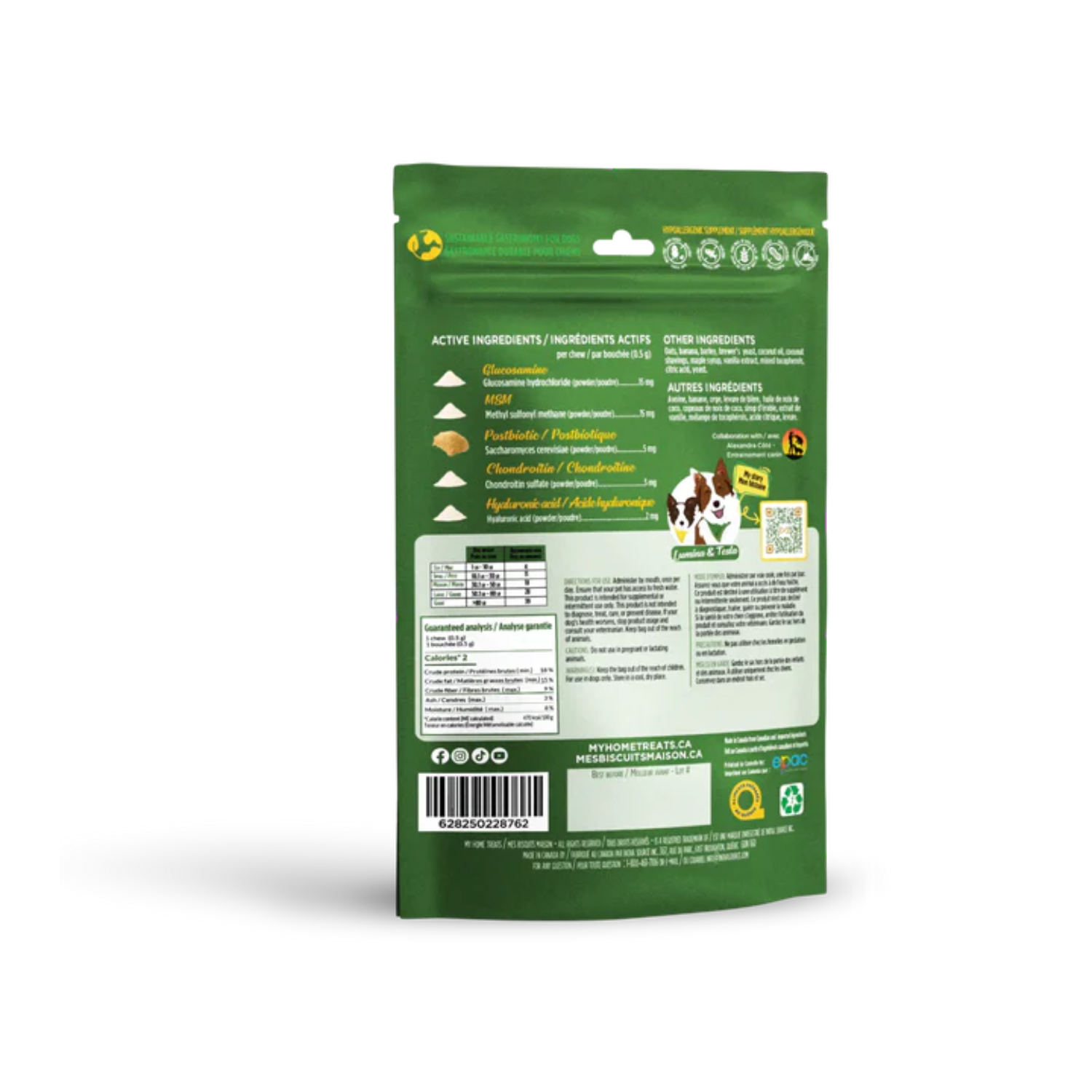 Mobility dog supplement with bananas