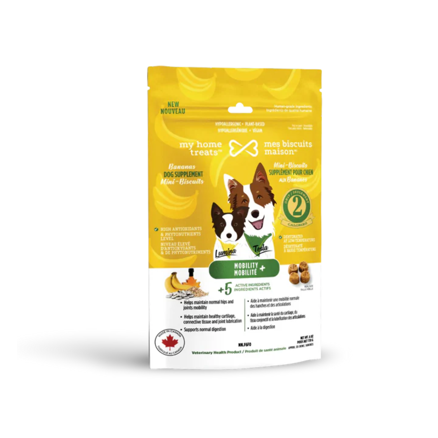 Mobility dog supplement with bananas