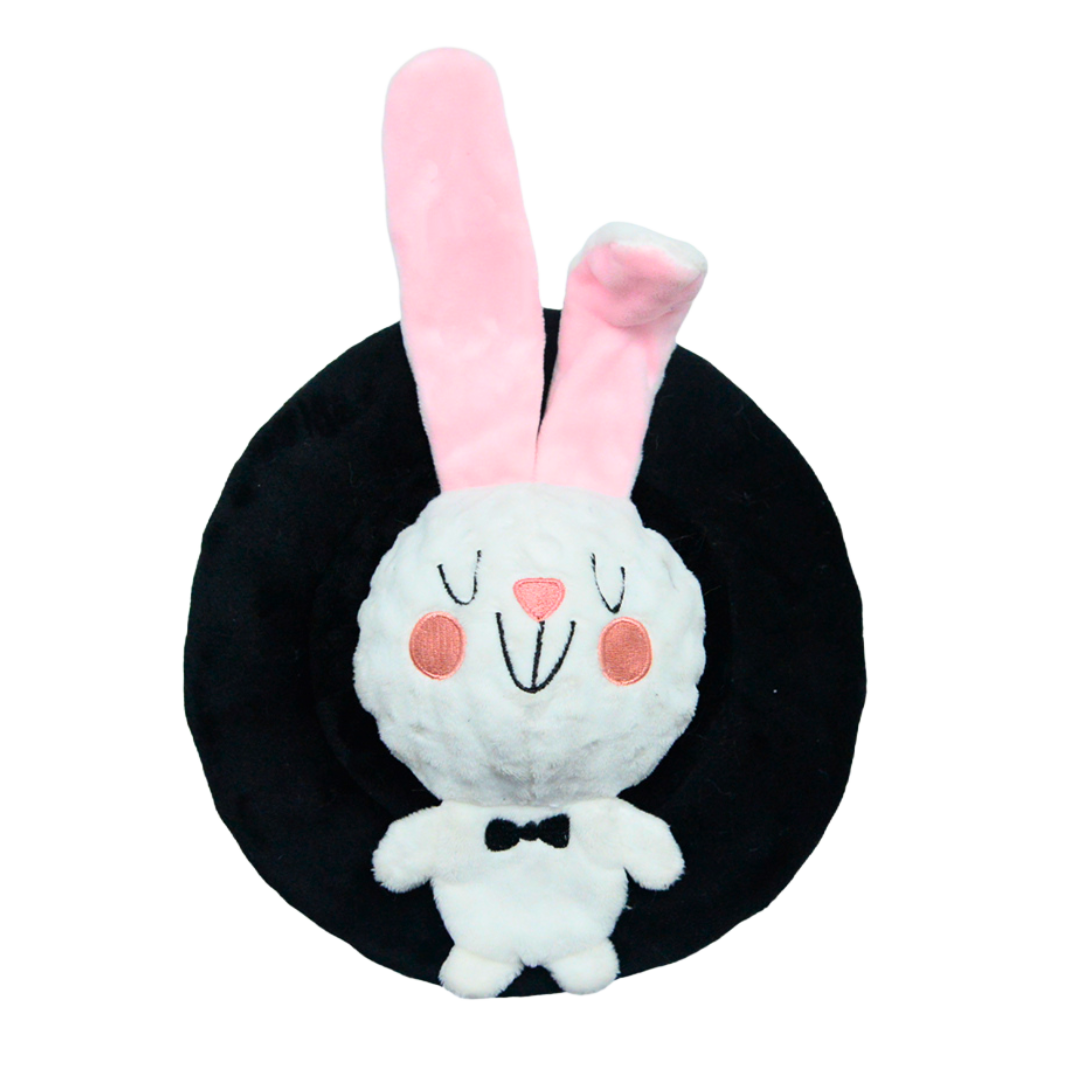 2-in-1 Rabbit in the Hat Dog Toy – Plush, Squeaky & Treat-Hiding Fun