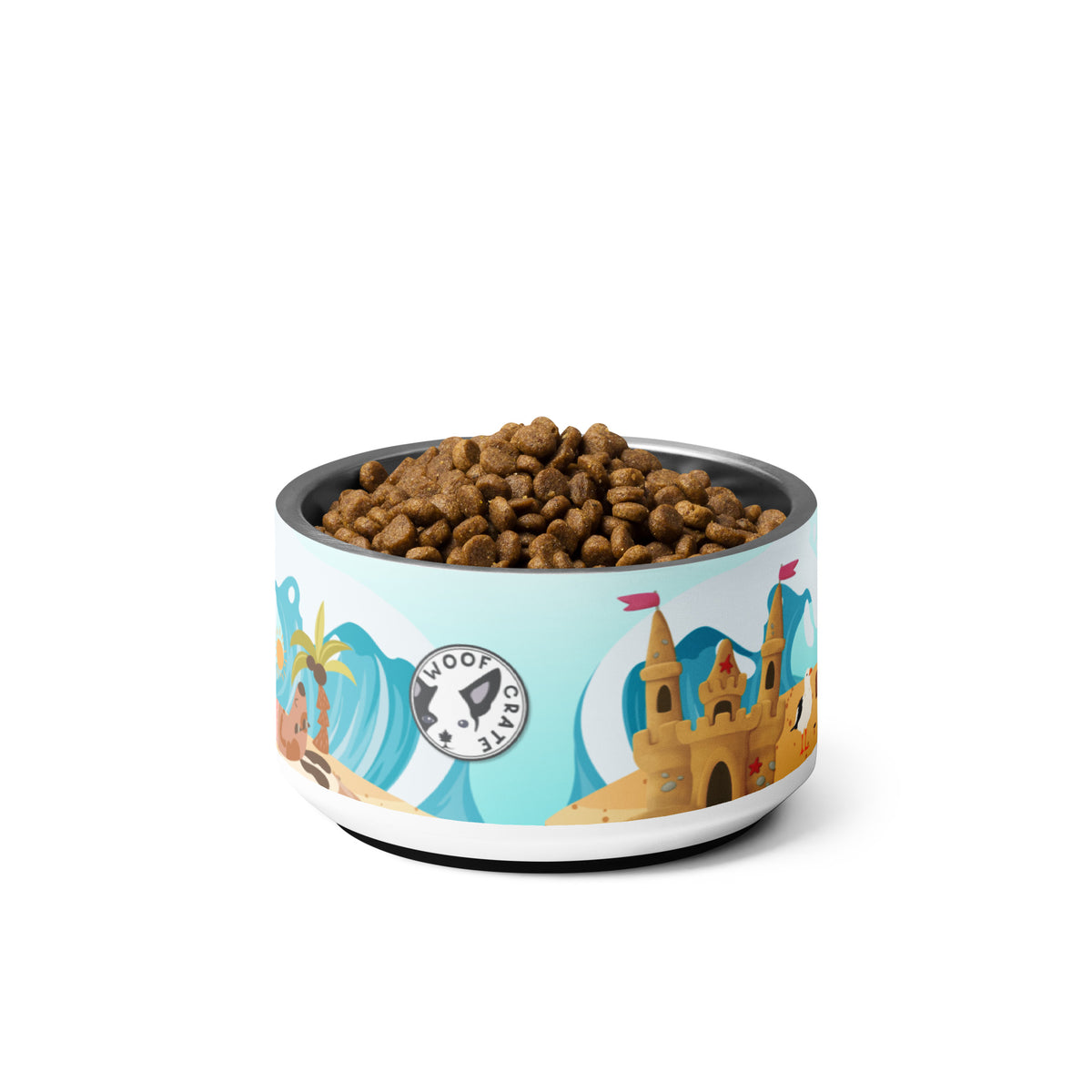 Stainless Steel Dog Bowl | Beach Design