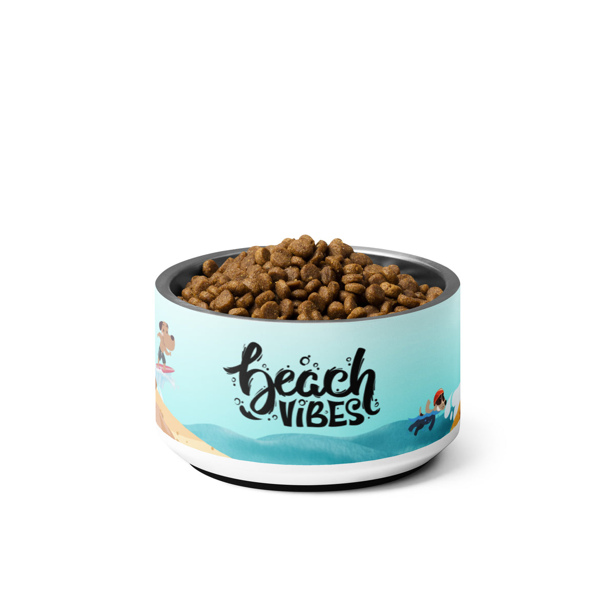 Stainless Steel Dog Bowl | Beach Design