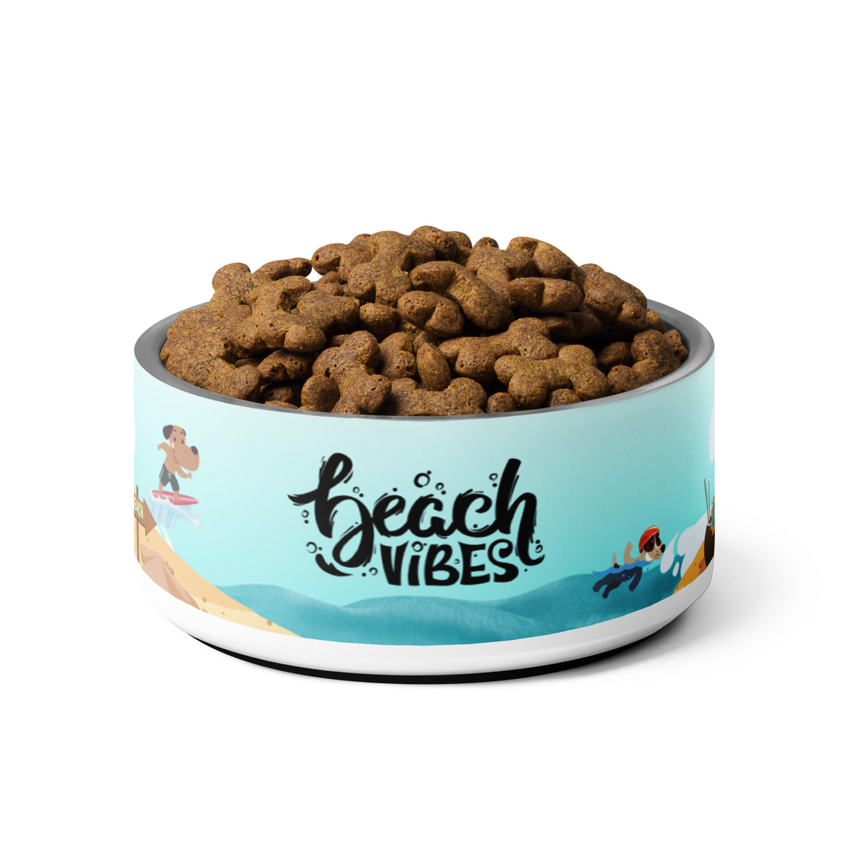 Stainless Steel Dog Bowl | Beach Design