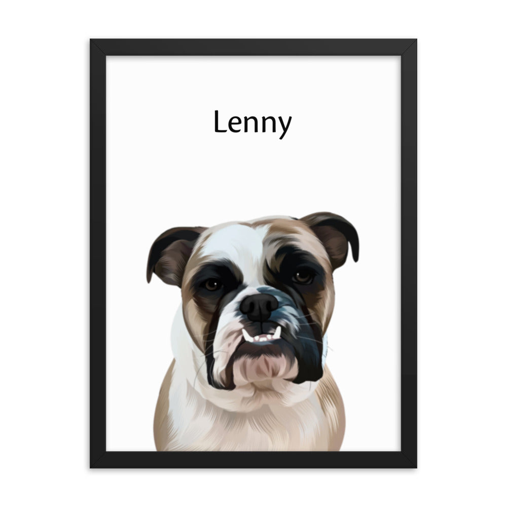 Custom Pet Portrait Framed Print