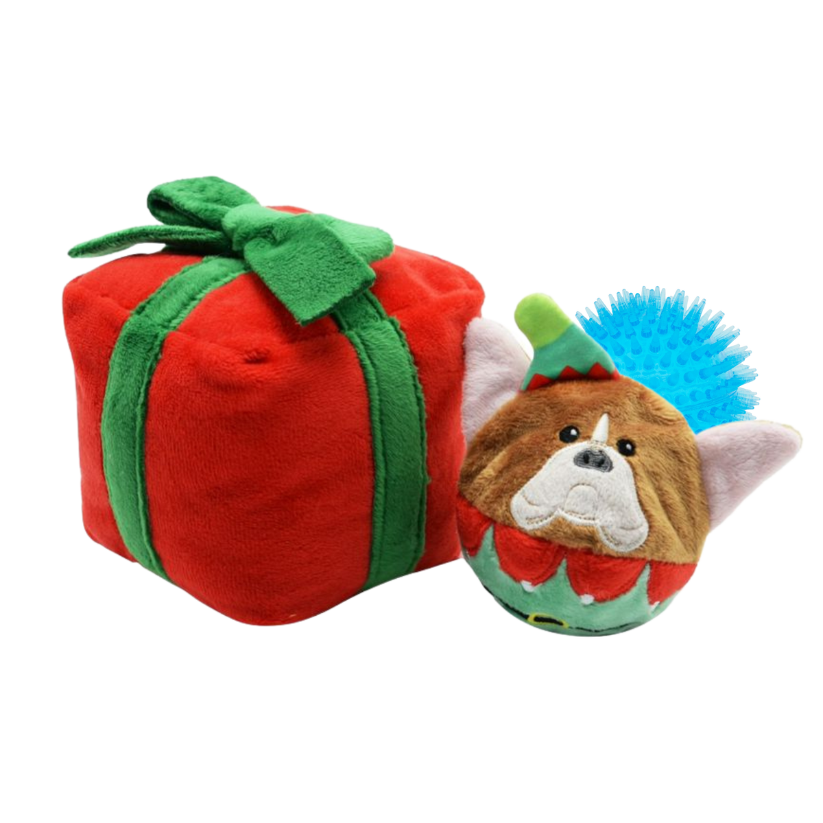 Gift Box - Christmas Present | Rip&#39;n Reveal 3 in 1 Plush Dog Toy