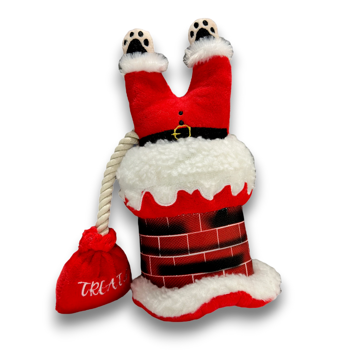 Jolly Santa Paws Christmas Plush Dog Toy - WoofCrate