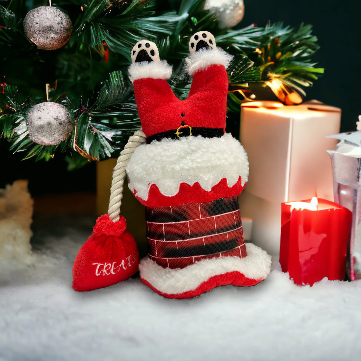 Jouet en peluche de Noël pour chien Santa Paws