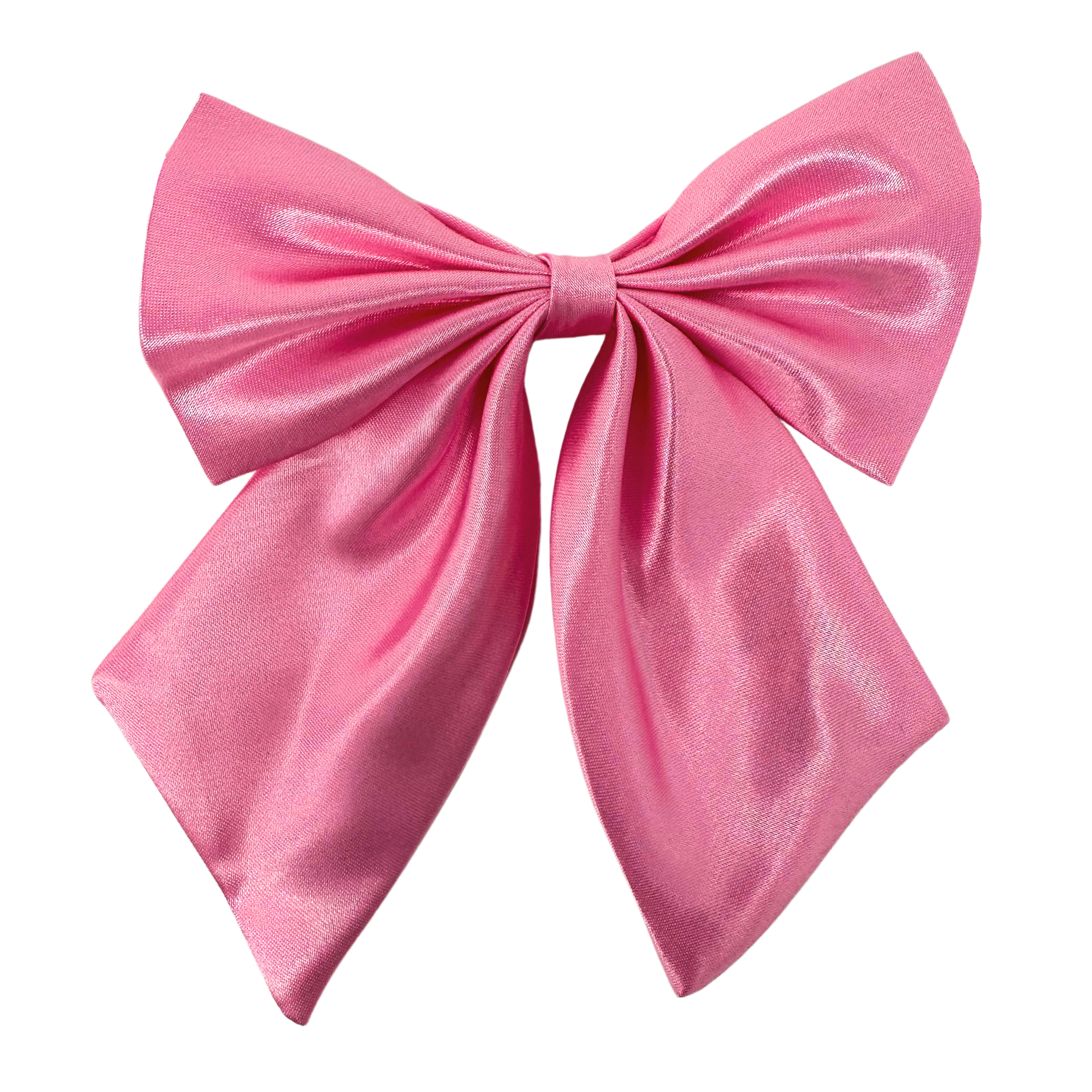 Pink ribbon bow with elegant folds and pointed ends