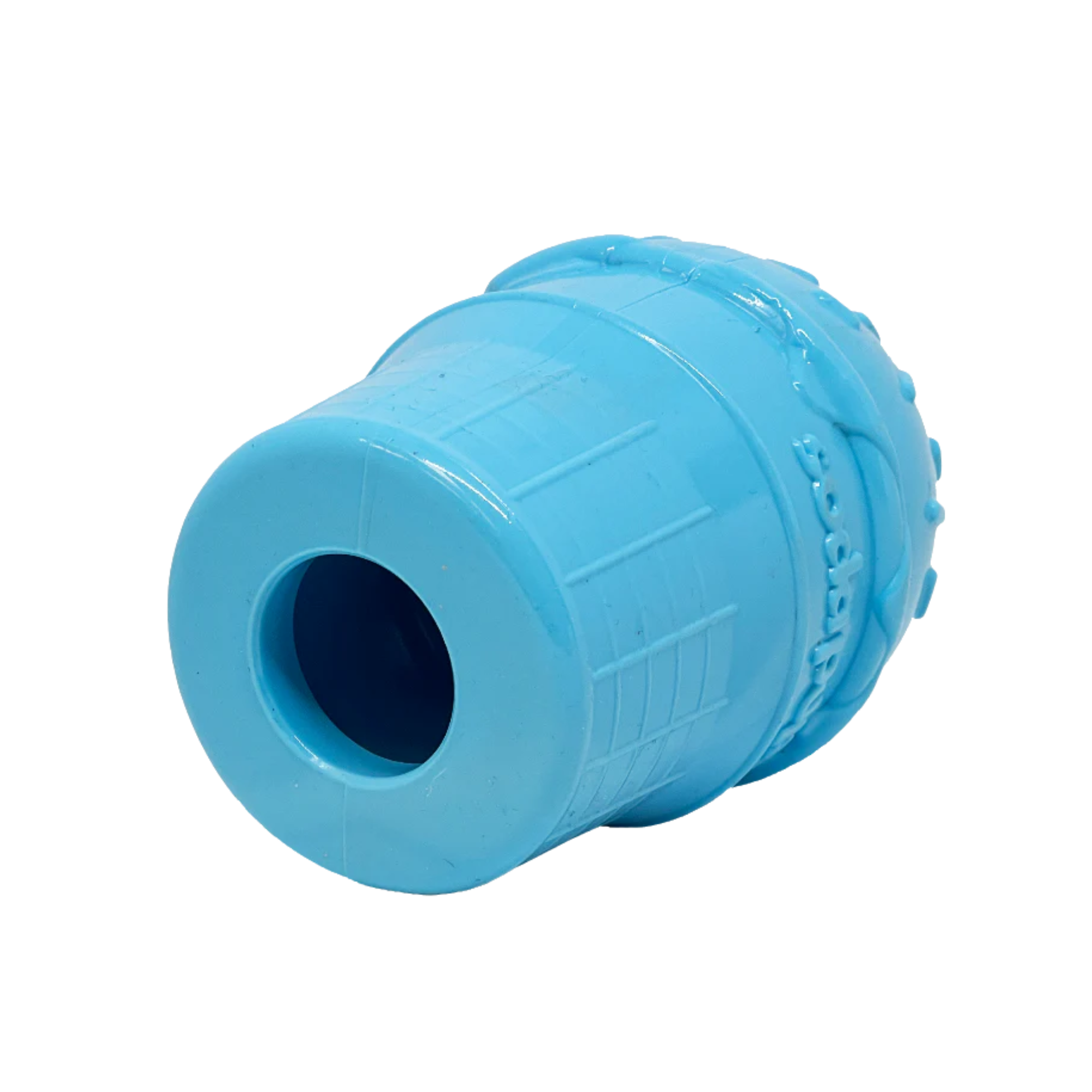 blue ice cream shaped dog toy with hole for stuffing with treats