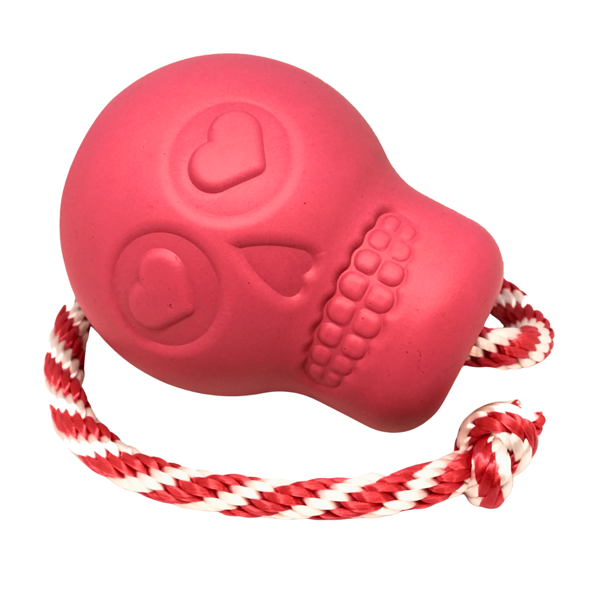 Skull Rubber Dog Toy with Rope | Tough Treat-Dispensing Enrichment Toy for Chewers