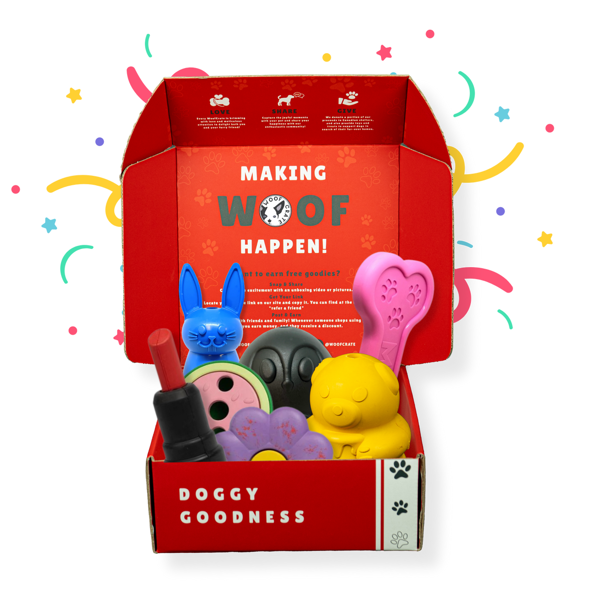 Boîte surprise de jouets pour chiens super durables