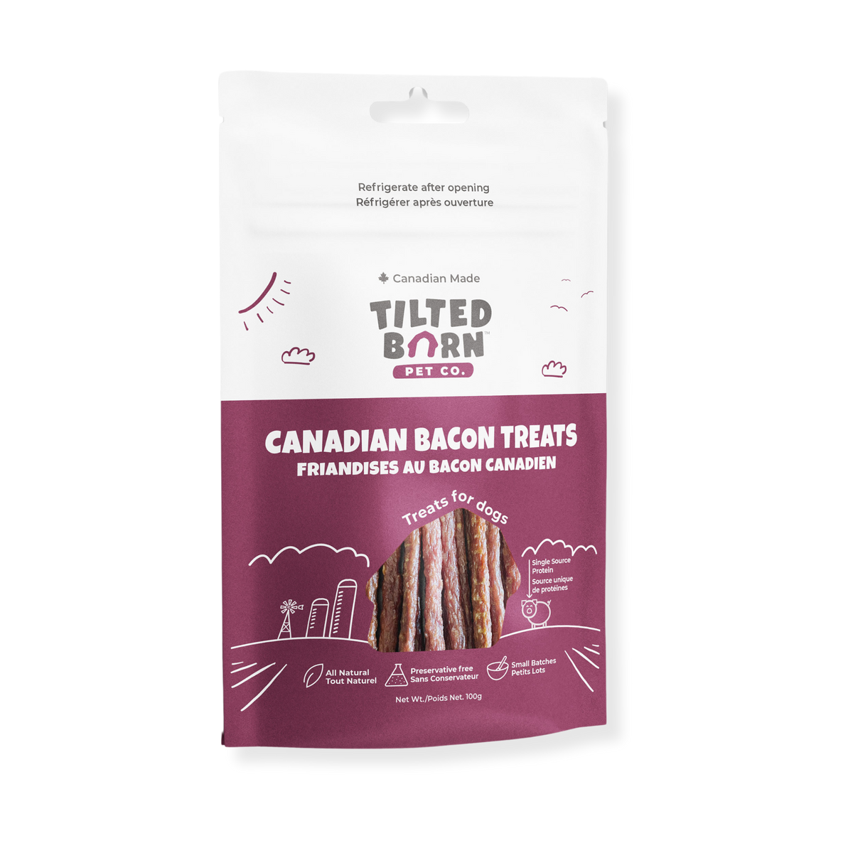 Friandises pour chiens au bacon canadien Tilted Barn