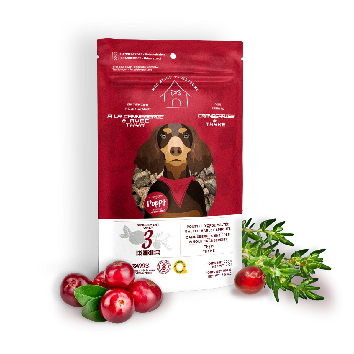 Canneberge et thym – Friandise naturelle pour chien